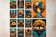 Afro Surreal Printable Digital Paper, a Decorative Illustration by ThatsDesignArt (Thumbnail 16 of 16)
