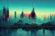 Glitch City Landscapes, an Illustration by OneOrEight (Thumbnail 5 of 20)