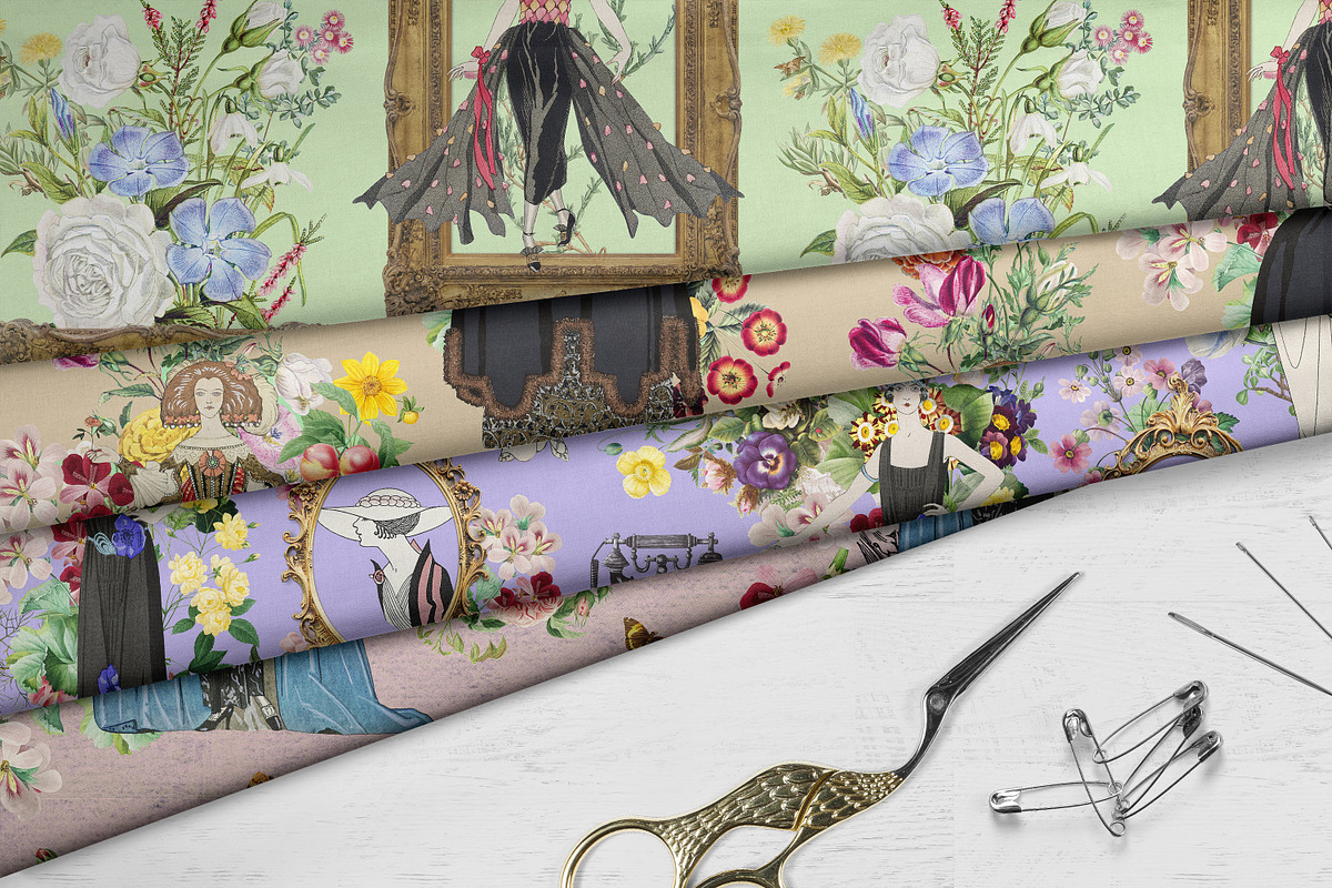 Ladies vintage, seamless pattern, a Pattern Graphic by NastiaDesignsPrints (Photo 2 of 8)