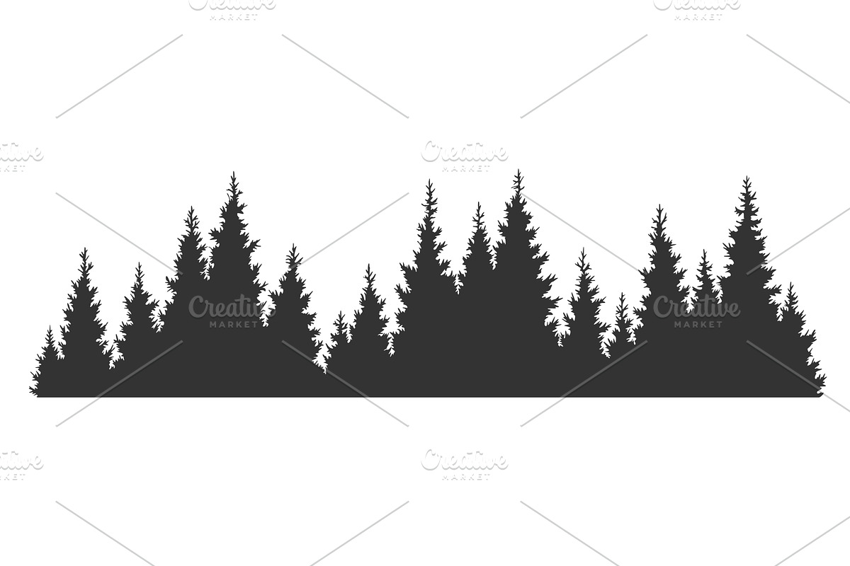 Fir trees silhouette, an Illustration by Things for designers