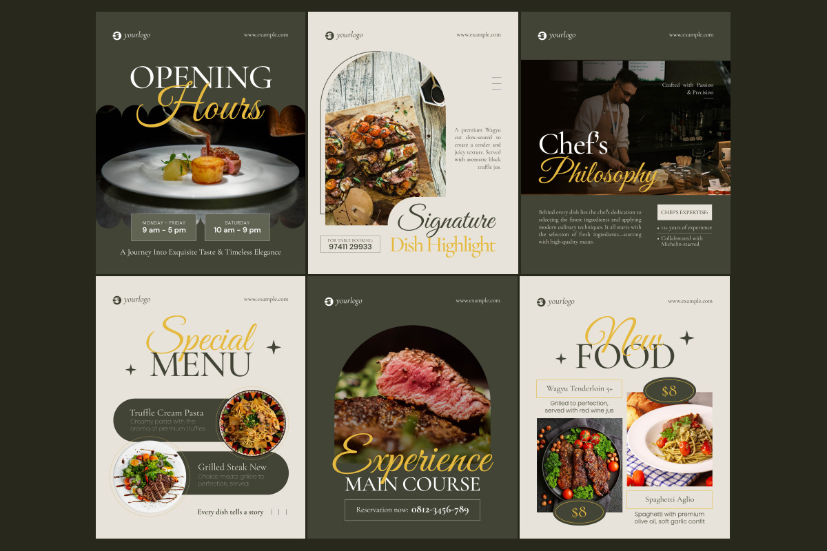 Restaurant Editorial Carousel Post, a Social Media Template by twinstd (Photo 4 of 5)