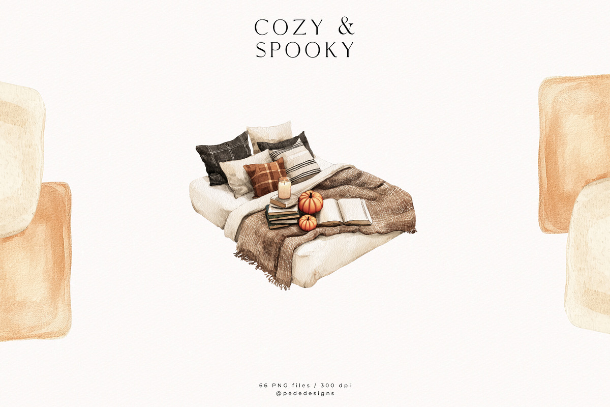 Cozy & Spooky Collection, a Seasonal Illustration by PeDe Designs (Photo 7 of 30)