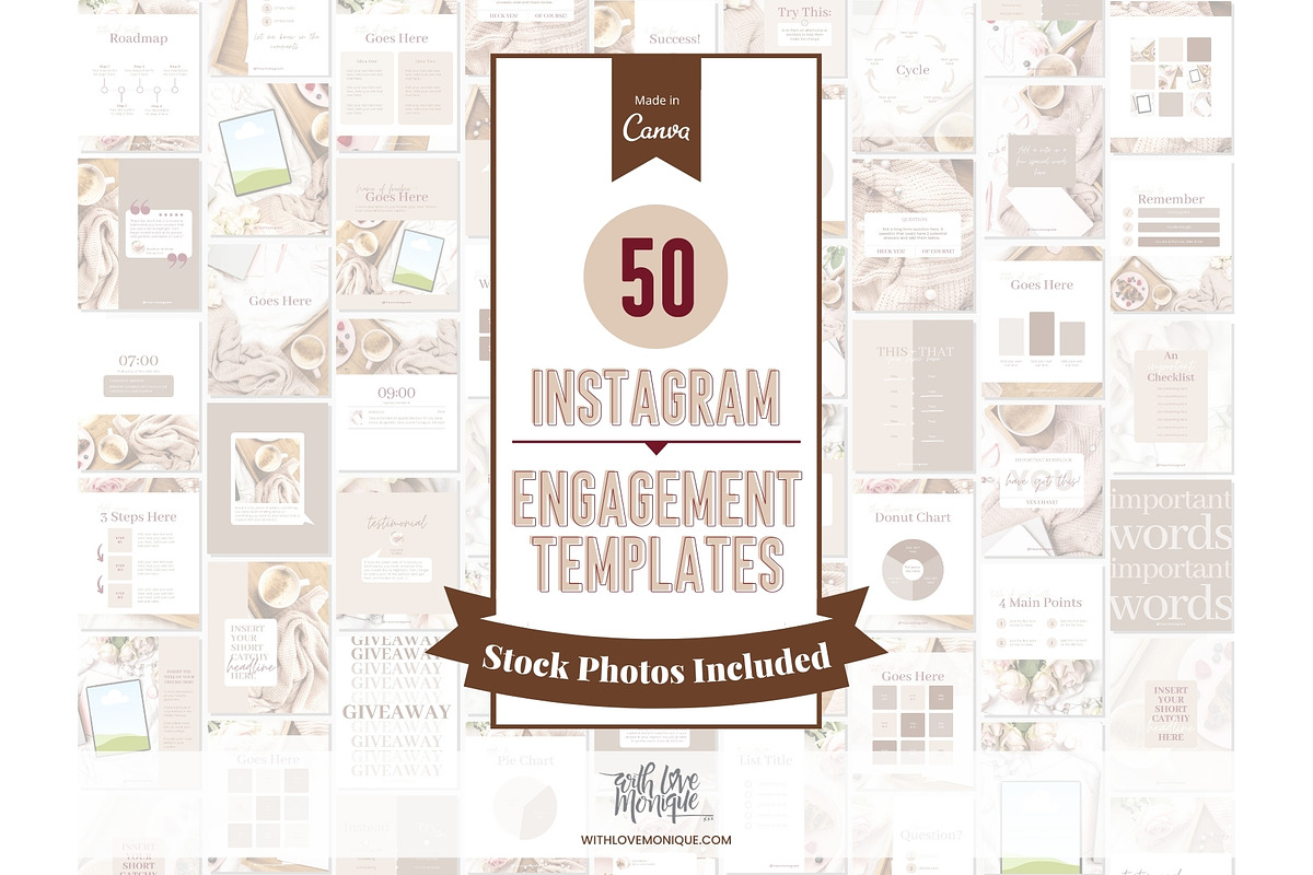 50 Instagram Post Canva Templates, a Social Media Template by With Love Monique (Photo 13 of 14)