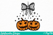 Pumpkin Cherries Png, Cherries shirt, an Illustration by Watercolor design (Thumbnail 1 of 3)