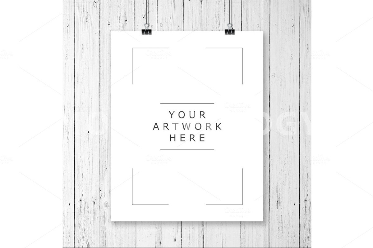 8x10 Hanging Paper Mockup, a Print Template by mockupology