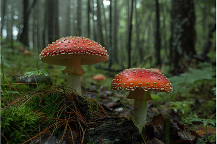 Amanita muscaria. Generate Ai, a Nature Photo by Ylivdesign