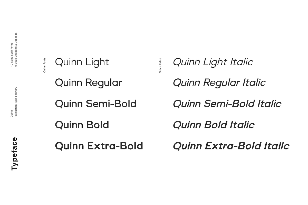 Quinn - A minimal sans serif, a Sans Serif Font by Cassandra Cappello (Photo 2 of 6)