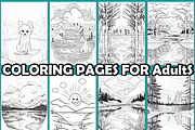 Frozen Lake Reflections Coloring Pag, an Animal Illustration by martinblan (Thumbnail 3 of 4)