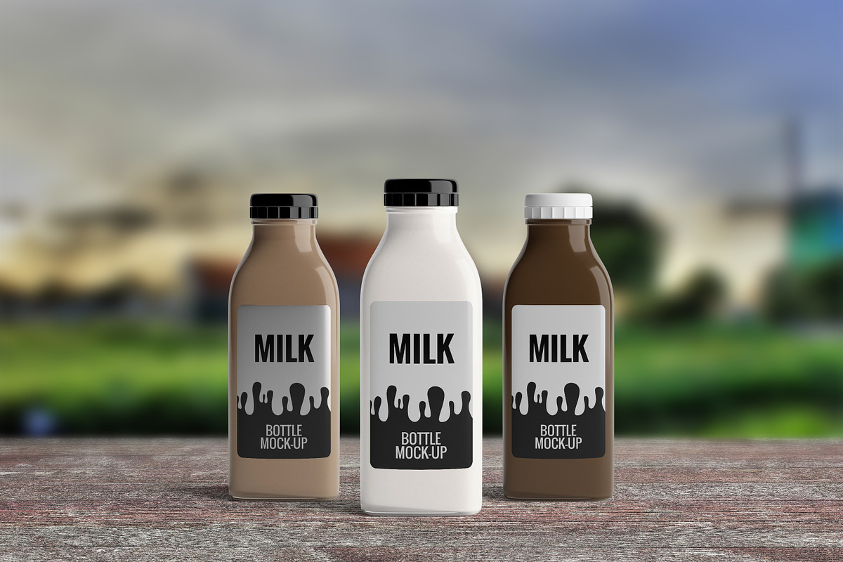 Milk Bottle Mock-Up 2 (Medium), a Packaging Mockup by AY Mock-Ups (Photo 11 of 11)