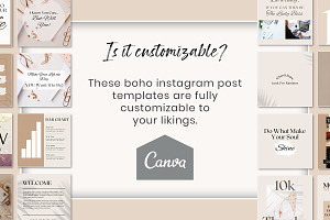 Boho Instagram Canva Post Template