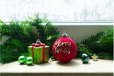 Christmas decorations on windowsil, a Holiday Photo by Neirfy