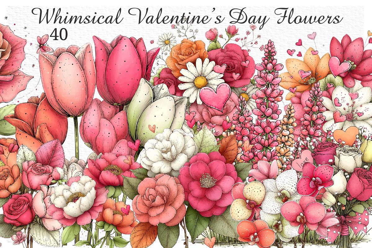 Whimsical Valentine’s Day Flowers, an Illustration by Craft Nest (Photo 1 of 11)