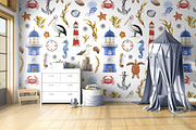 Mediterranean Coastal Summer Pattern, a Decorative Illustration by AnitaPol (Thumbnail 8 of 16)