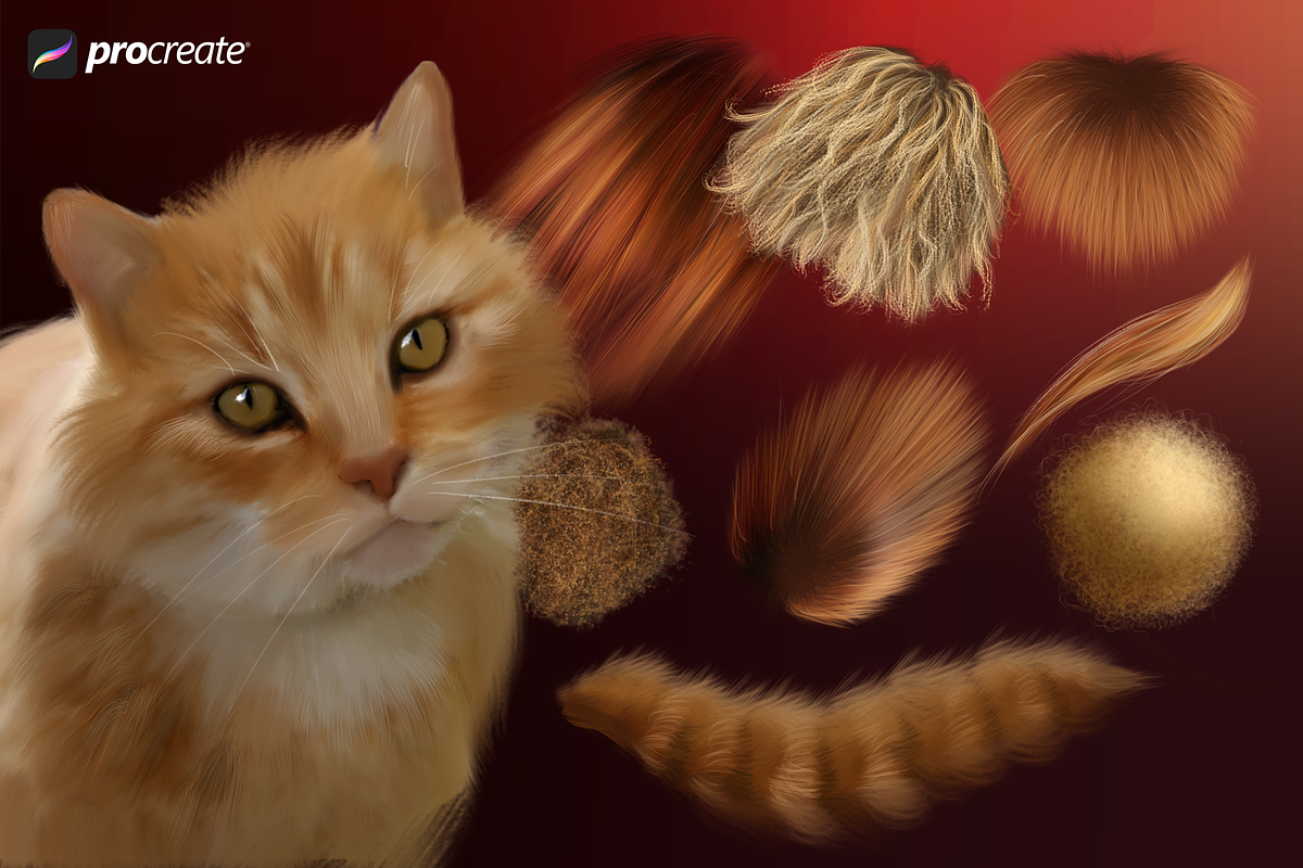 Animal Fur Procreate Brushes, a Brush Add-On by Mels Brushes (Photo 2 of 3)