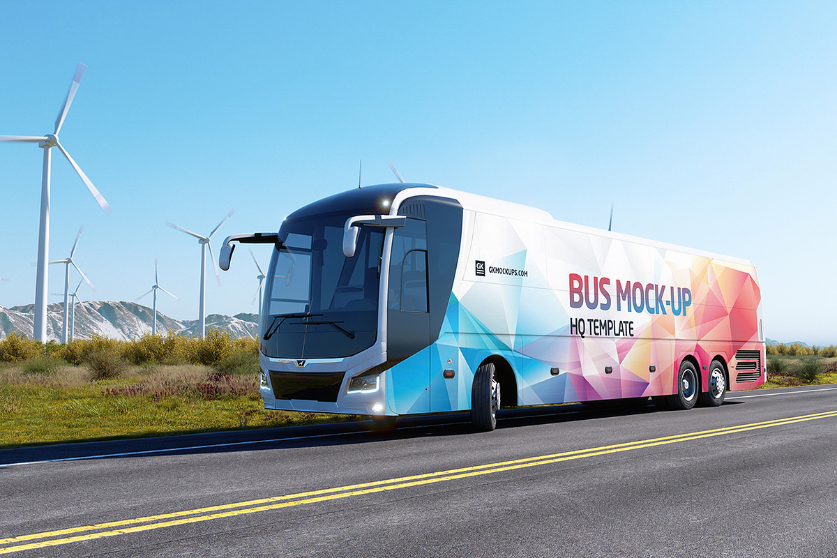 Animated Bus Mock-up, a Product Mockup by GK Creative (Photo 2 of 7)