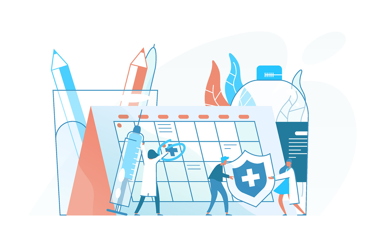 Vaccination concept banner, a Healthcare Illustration by Good Studio (Photo 2 of 3)
