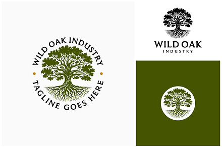 Oak Maple Chestnut Tree Roots Logo, a Branding & Logo Template by Enola99d