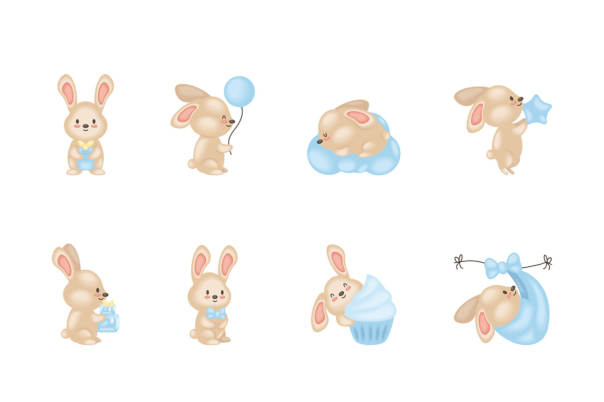 Baby Bunny Blue Set