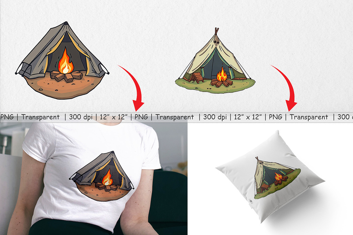 Camping Tent Clipart, a Graphic by Artnoy (Photo 3 of 5)