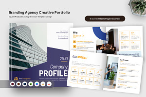 Branding Portfolio Square Brochure, a Brochure Template by twinstd