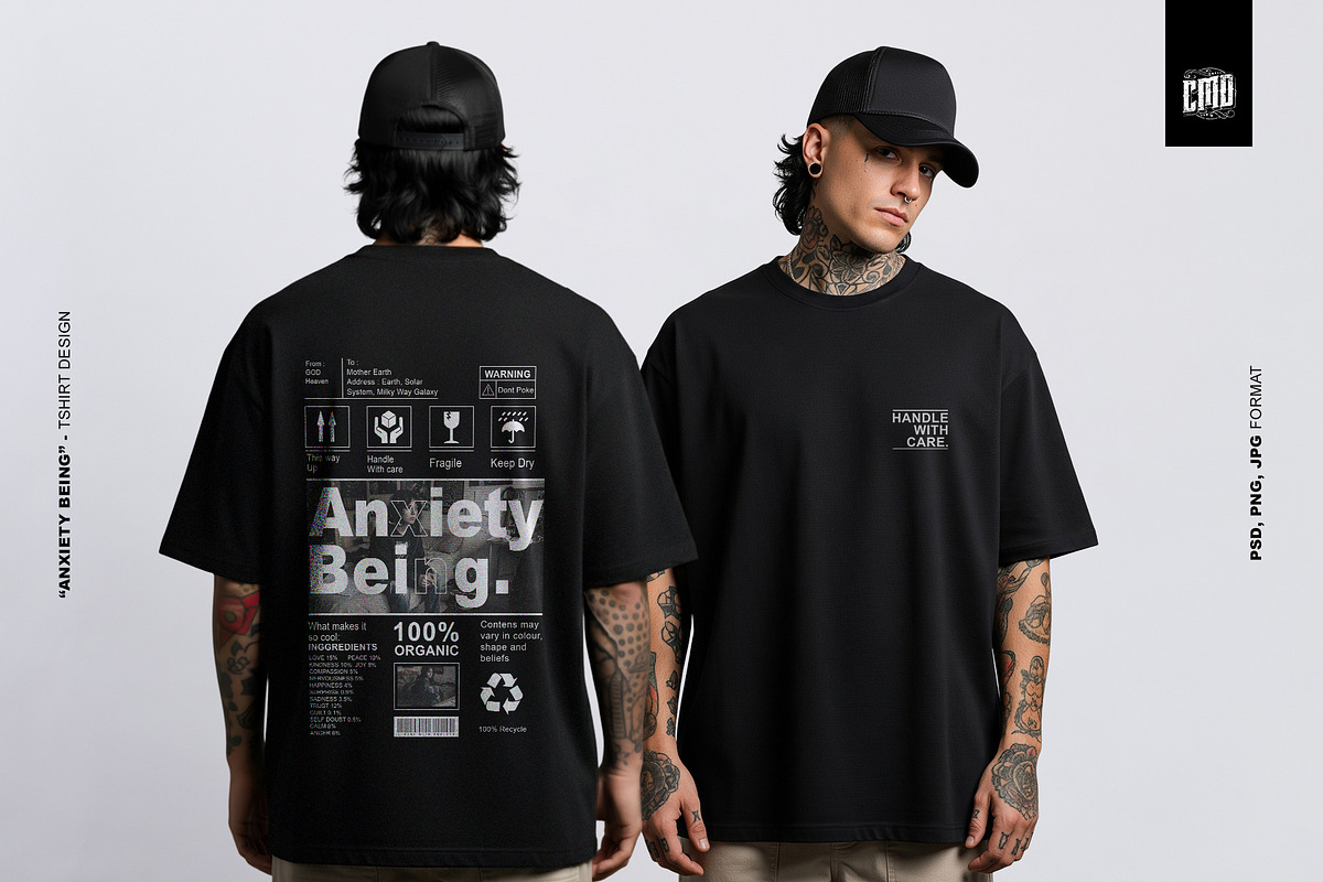Anxiety Being - T-Shirt Design, an Object Graphic by Cmd Project (Photo 6 of 9)
