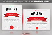 Diploma Certificate Template, a Stationery Template by Krukowski Graphics (Thumbnail 1 of 3)
