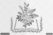 Floral Book SVG PNG Bundle Vol. 1, an Illustration by Actual Pixel (Thumbnail 23 of 29)