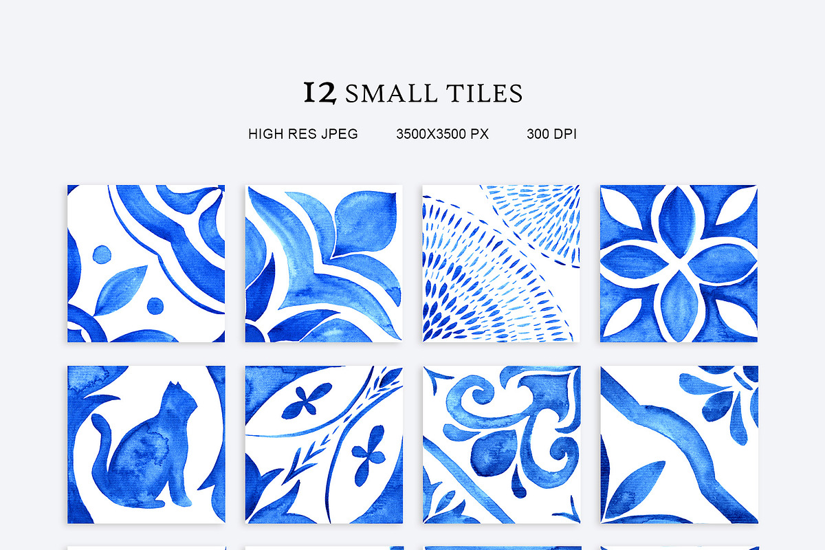 AZULEJOS. Part II. Watercolor tiles, a Decorative Illustration by Liliia Polos Illustration (Photo 3 of 12)