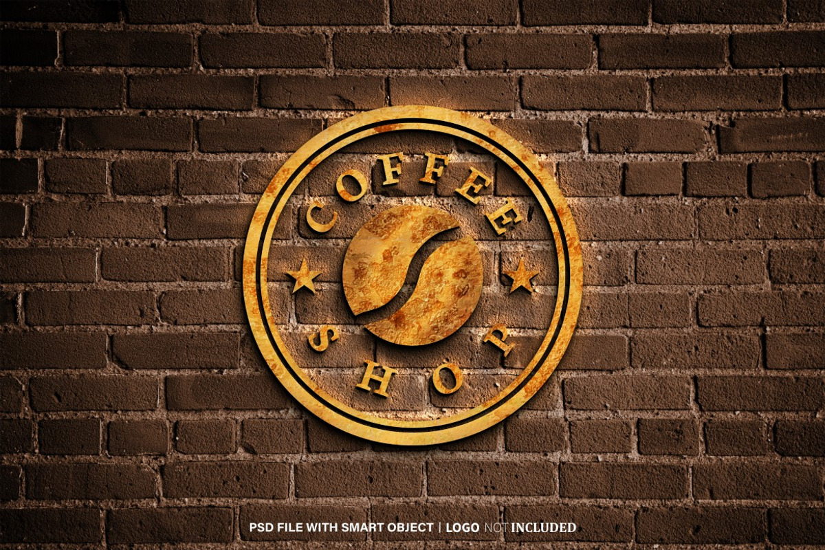 Old Iron On Brick Logo Mockup, a Mockup by WudelMbois Studio (Photo 3 of 3)