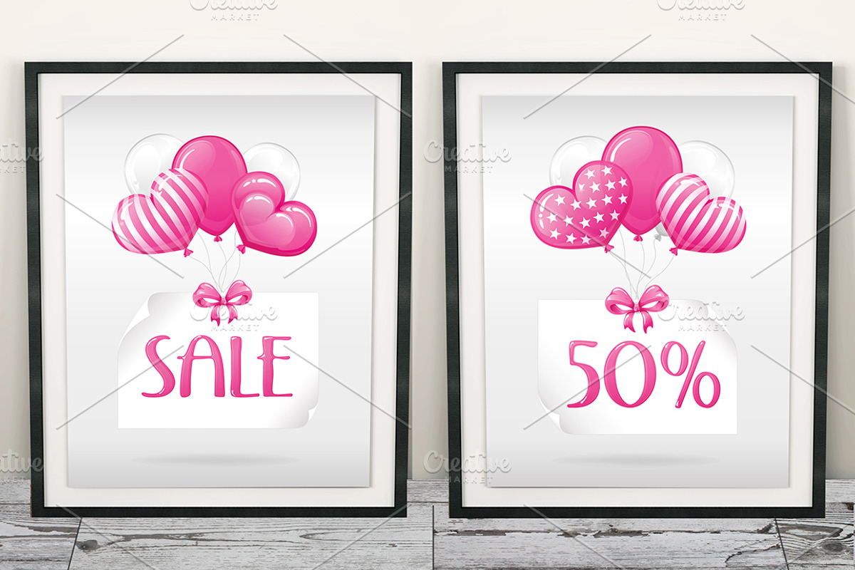 SET / 5 / SALE for Valentine's day, an Invitation Template by Nadin_Lebedeva (Photo 3 of 5)