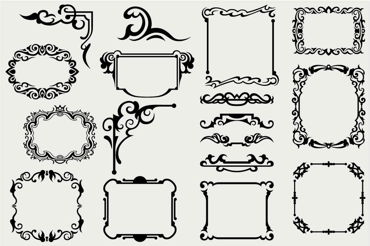Vintage frames 18, a Pattern Graphic by LineworkStock