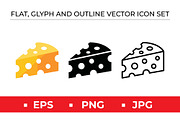 Cheese Wedge Icon Set Vector, an Outline Icon by Artonix (Thumbnail 1 of 2)
