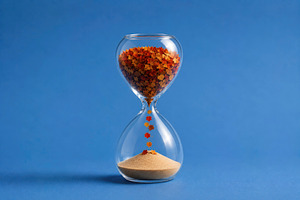 hourglass marking the fall season, generative AI, a Photo by Nito