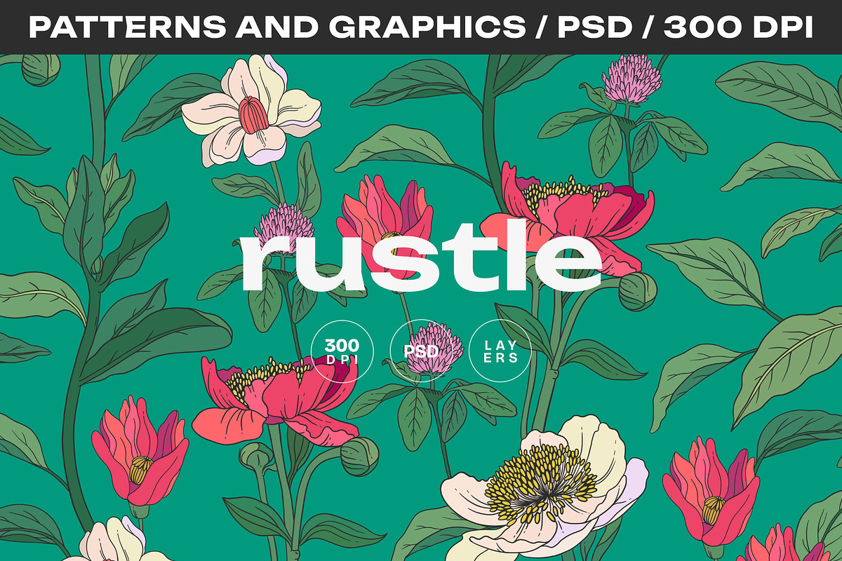 Rustle Botanical Pattern and Motifs, a Pattern Graphic by likorbut (Photo 1 of 12)