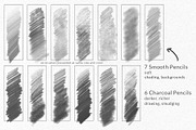 Pencil Brushes Procreate Sketch Pack, a Brush Add-On by ZenLettering (Thumbnail 2 of 7)