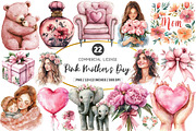 Pink Mother's Day Clipart, an Illustration by SinaCreation (Thumbnail 1 of 5)