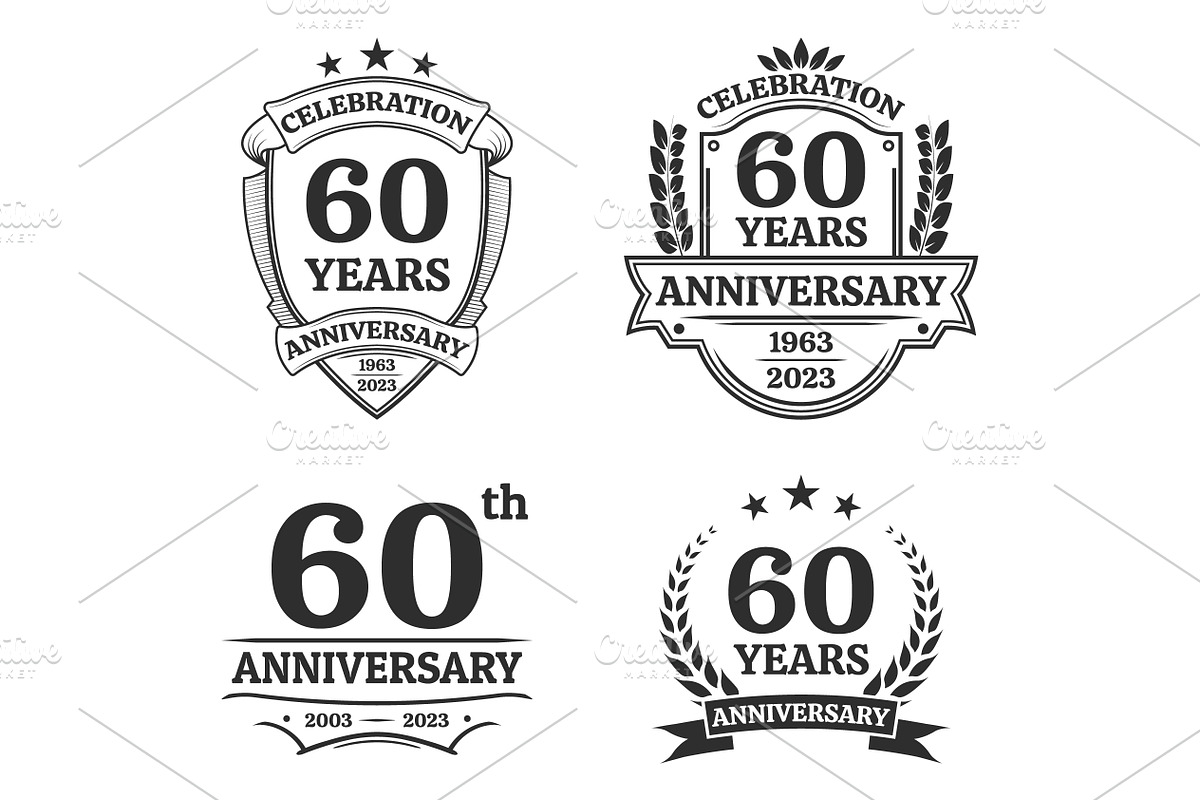 60 years anniversary icon or logo, a Background Graphic by VM25