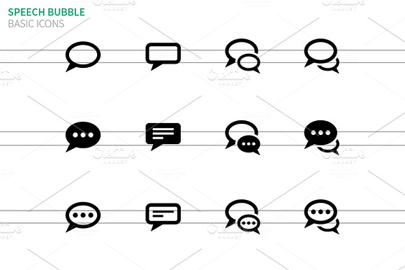 Speech Bubble Icons On White