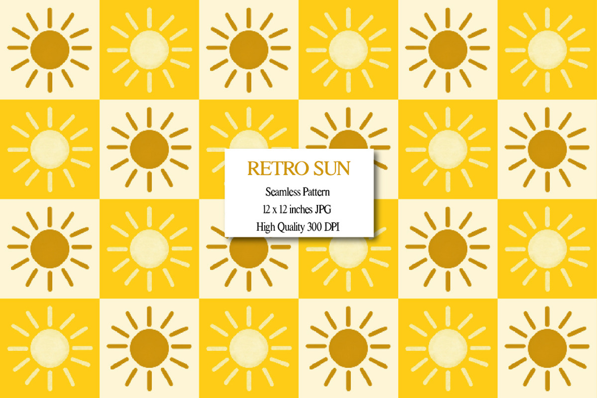 Retro Sun Seamless Pattern, a Pattern Graphic by Villa 11 Estudio (Photo 1 of 3)