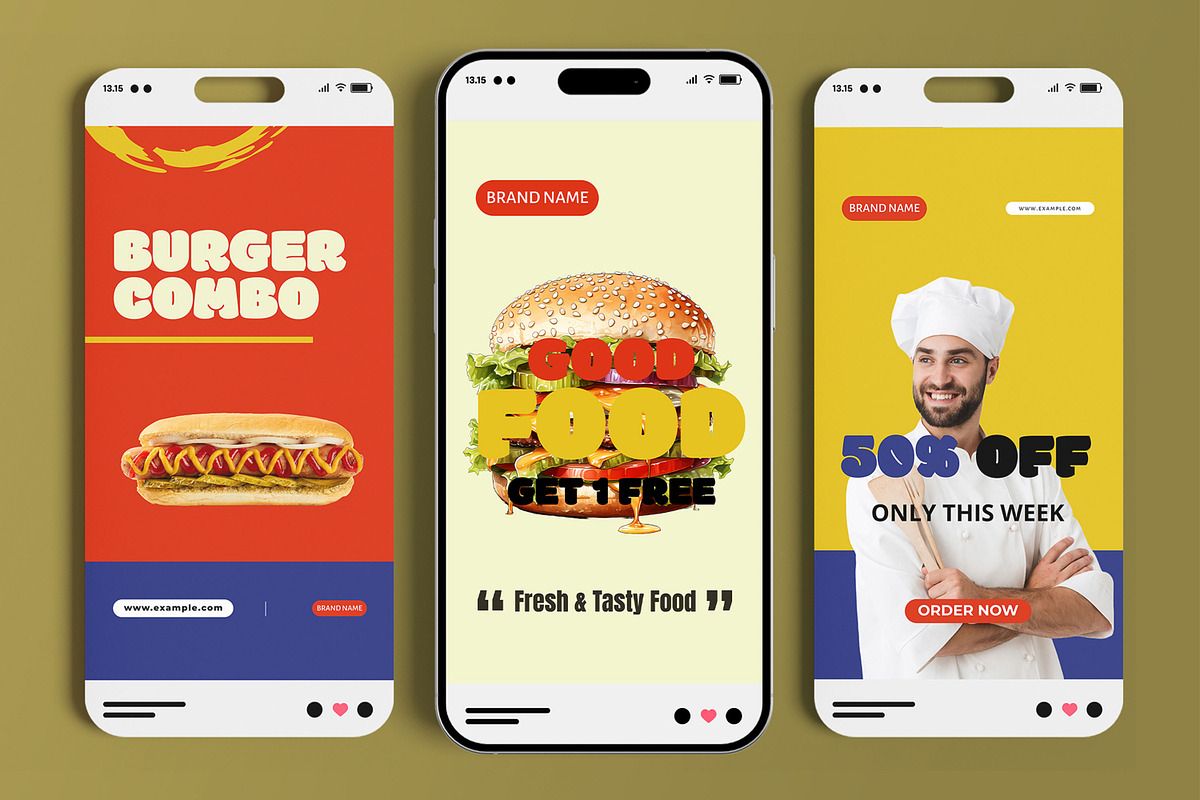 Burger Combo Social Media Story Post, a Social Media Template by MightyDesign (Photo 2 of 6)