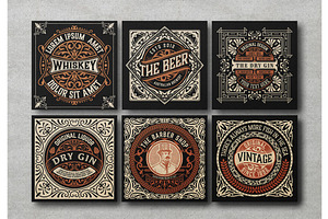 Set of 6 Vintage Labels for Packing, a Flyer Template by OneVectorStock