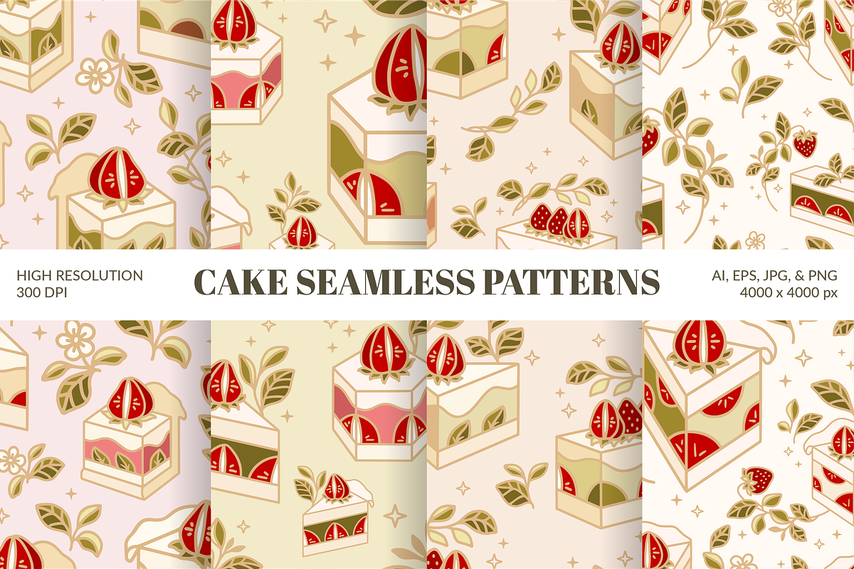 Vintage Cake Logo Set, a Food Illustration by Artflorara (Photo 7 of 9)