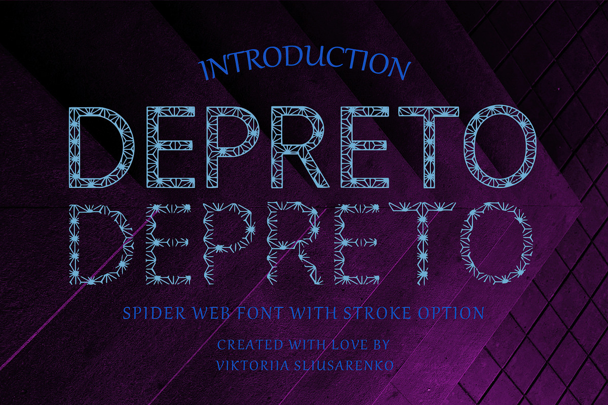 DEPRETO - pair of spider web font, a Sans Serif Font by CHIMERA (Photo 1 of 11)