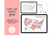 US Sales Map, EDITABLE Color Tracker, a Stationery Template by Templatables (Thumbnail 2 of 10)