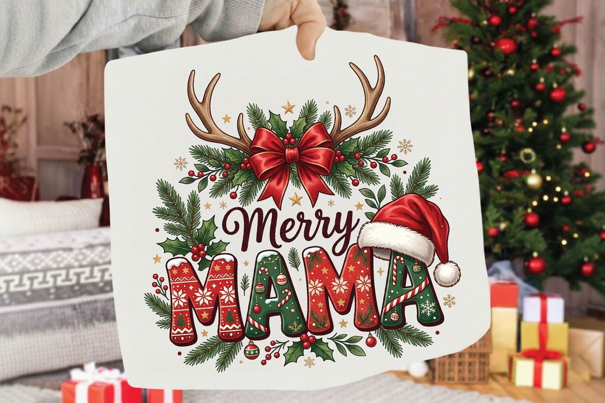Merry Mama Christmas Sublimation Png, a Seasonal Illustration by DreamPrint404 (Photo 2 of 6)