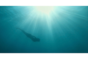 Beautiful underwater image freediver