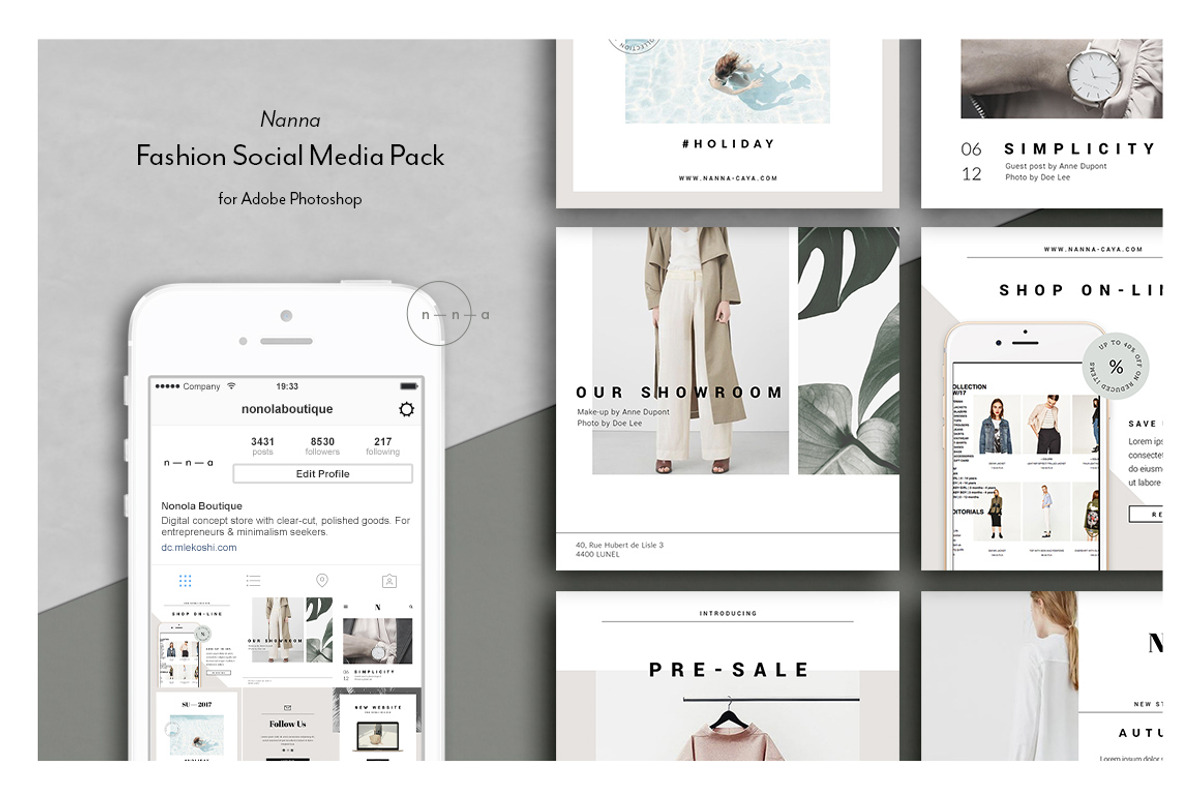 Fashion Social Media Pack • Nanna, a Social Media Template by Nonola (Photo 1 of 9)