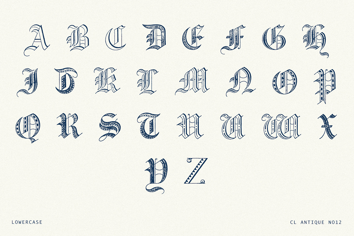 Ornate Decorative Blackletter No.12, a Blackletter Font by Century Library (Photo 3 of 5)