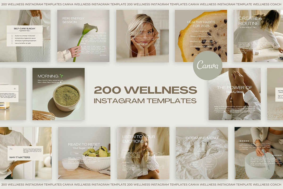 Wellness Instagram Templates II, a Social Media Template by Instprofi | Studio Estimo (Photo 1 of 10)
