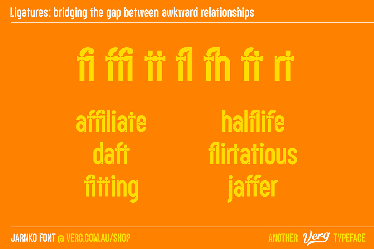 Jarnko Font, a Font by Verg Shop (Photo 6 of 7)